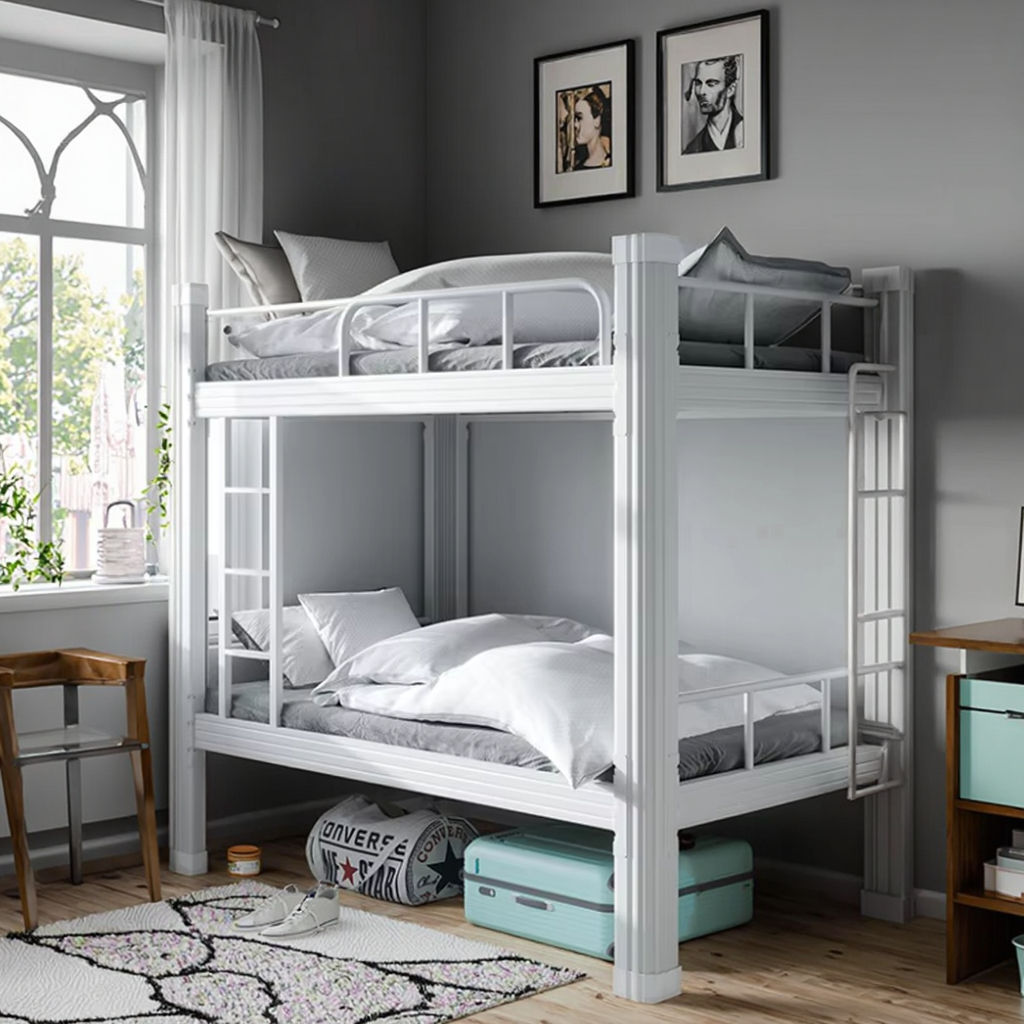 Heavy-duty metal bunk bed