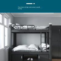 hot selling modern durable full hanging installation design safety guardrail metal bunk bed for dormitory