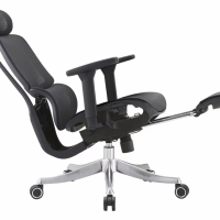 high quality ergonomic adjustable headrest mesh breathable office chair with footrest silent wheels