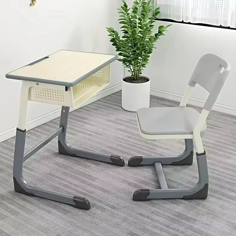 Adjustable-Height Steel Student Desk and Chair Set - Image 2