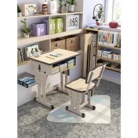 Adjustable-Height Steel Student Desk and Chair Set