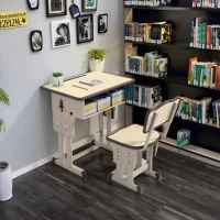 Adjustable-Height Student Desk and Chair Set