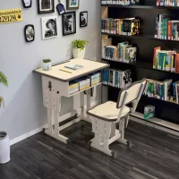 Adjustable-Height Student Desk and Chair Set