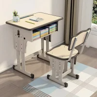 Adjustable-Height Single-Seat Student Desk and Chair Set