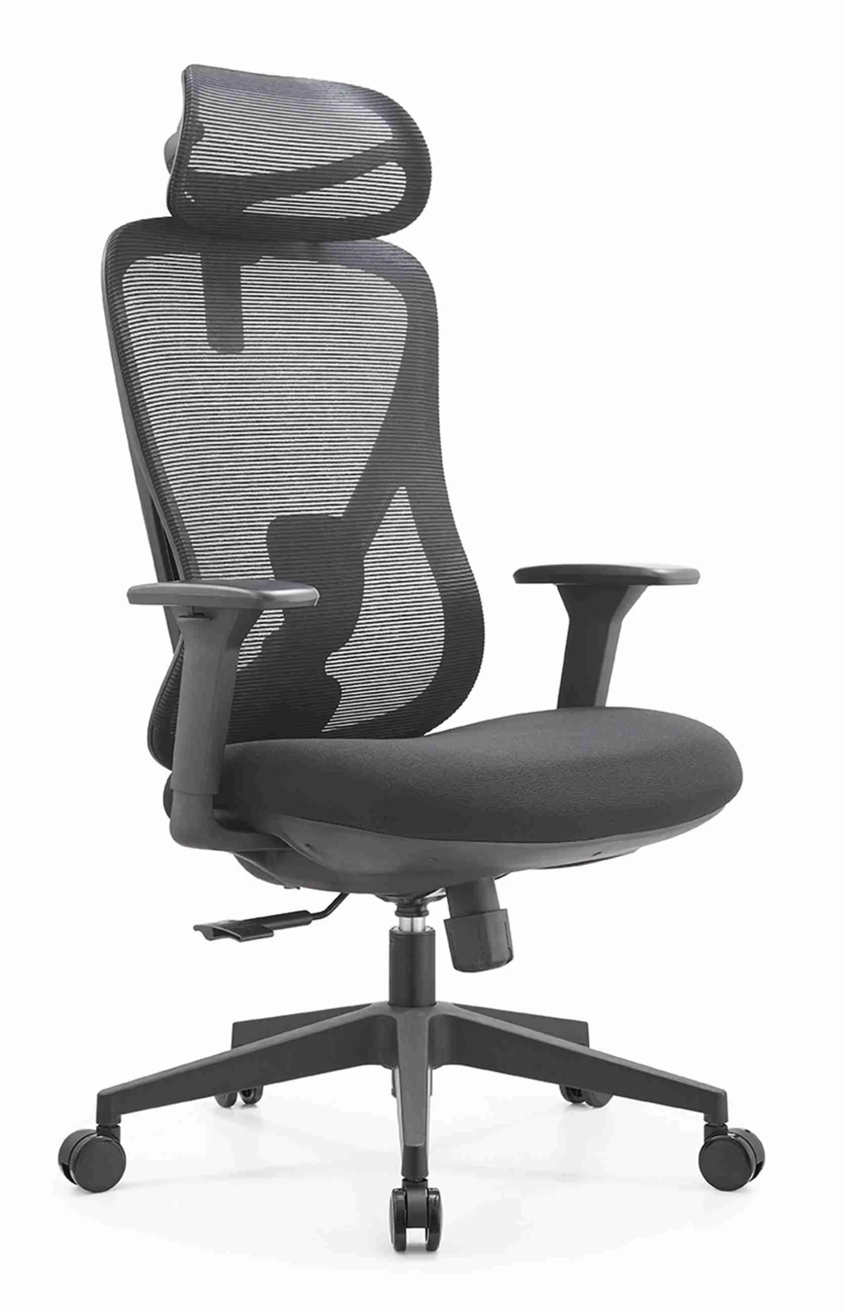 Ergonomic Adjustable-Height Office Chair with Headrest and Armrests - Image 3