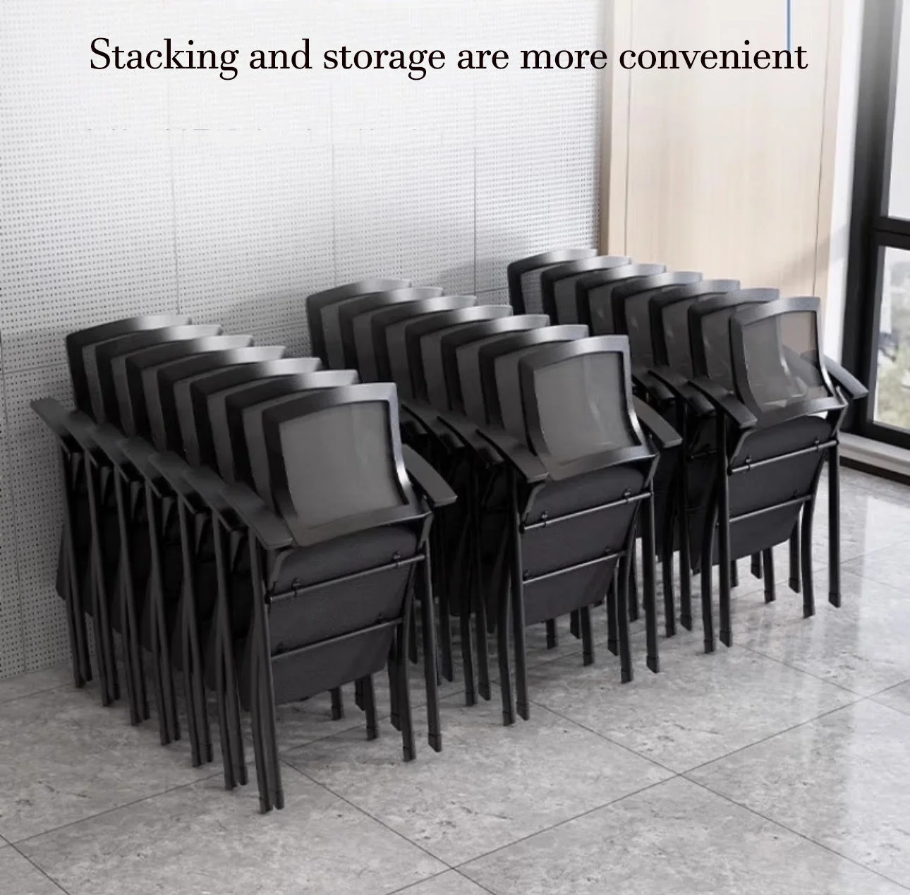 Ergonomic Mesh Conference Chair with Writing Board - Image 3