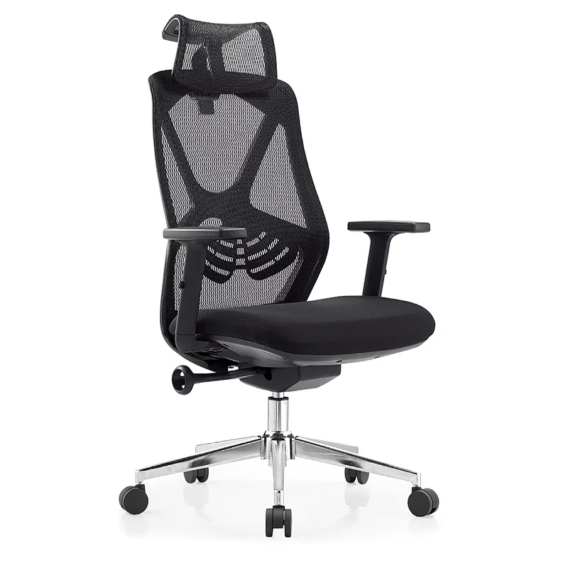 Ergonomic Mesh High-Back Office Chair with Adjustable Headrest and Silent Casters - Image 2