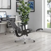 Ergonomic Mesh Office Chair with Adjustable Headrest and Footrest