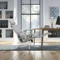 Ergonomic Mesh Office Chair with Adjustable Headrest and Footrest