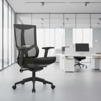 Ergonomic Mesh Office Chair with Armrests and Silent Casters