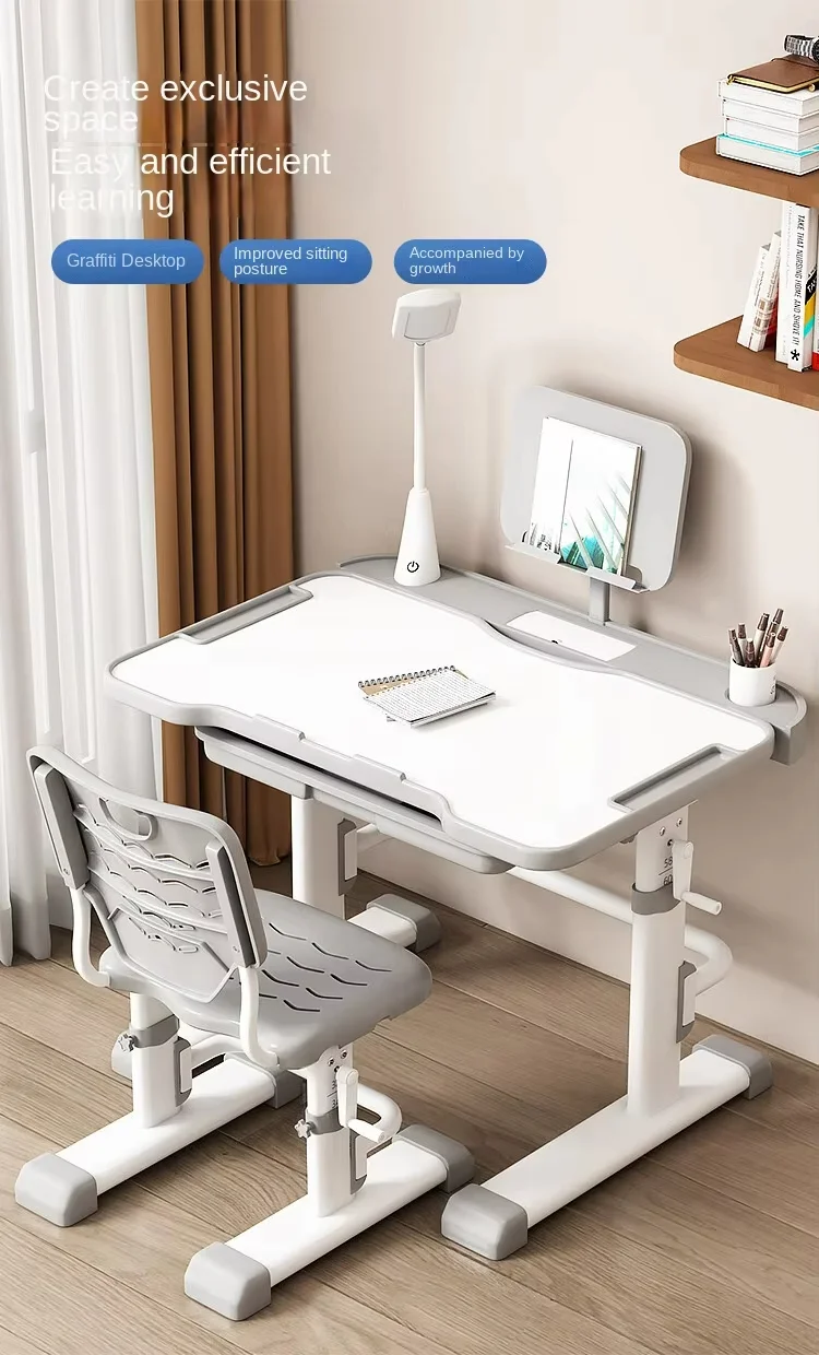 Ergonomic Metal Student Desk and Chair Set with Reading Stand - Image 4