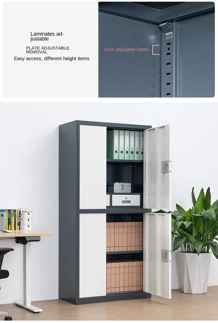 Fireproof Confidential Filing Cabinet with Drawers (1850×900×420mm) - Image 2