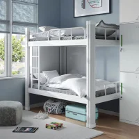 Heavy-Duty Metal Bunk Bed with Removable Ladder for Schools