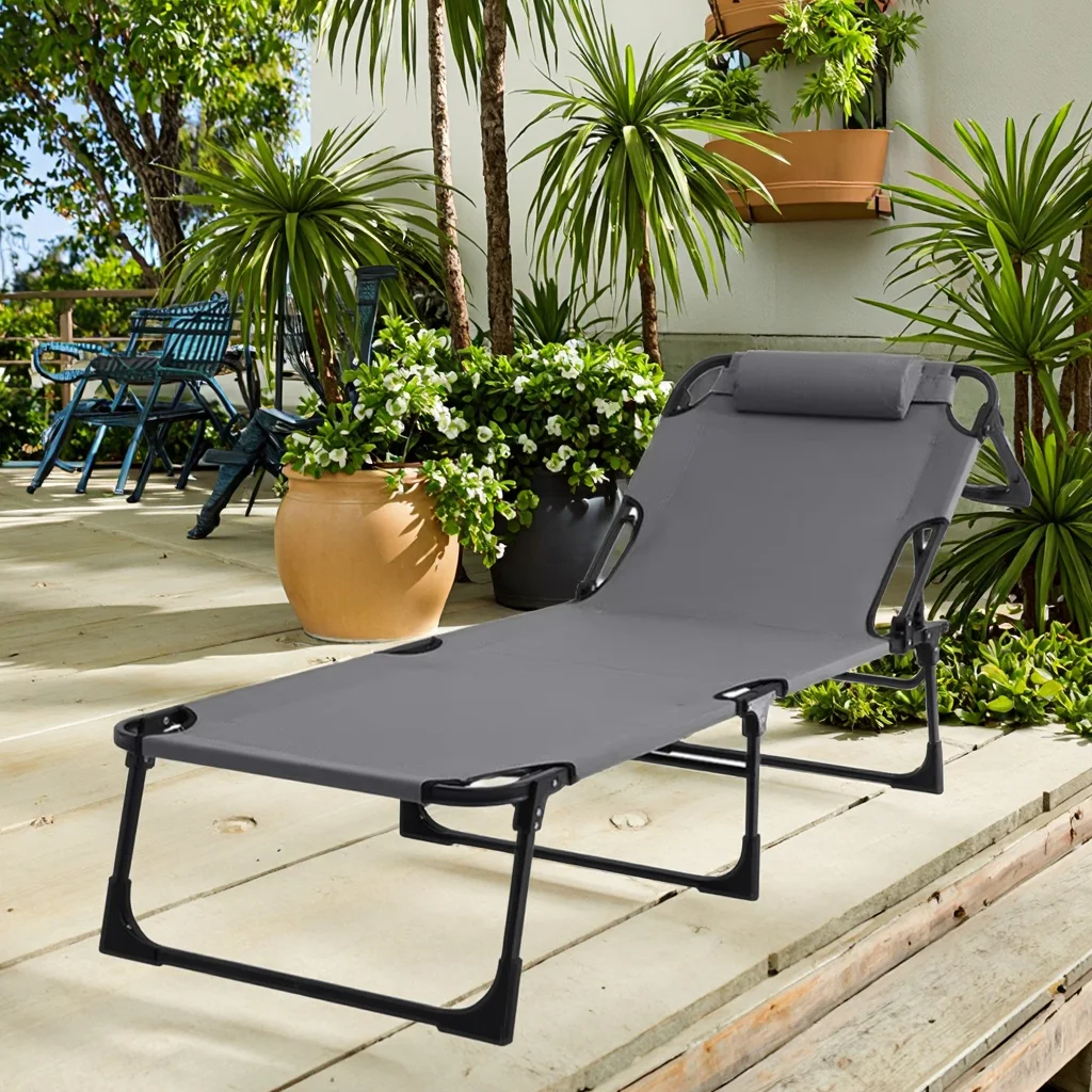 Lightweight Triple-Folding Bed and Lounge Chair