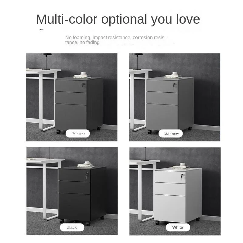 Lockable Three-Drawer Mobile Cabinet (390×500×600mm) - Image 7