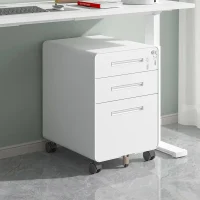 Lockable Three-Drawer Mobile Cabinet (390×500×600mm)