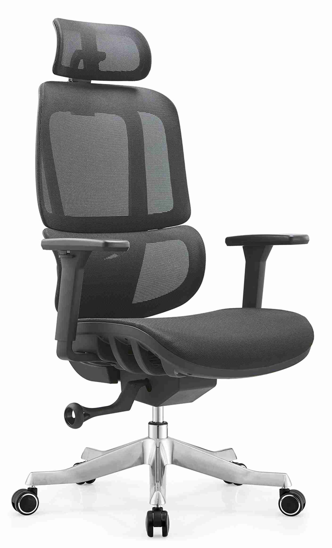 Mesh Office Chair with Adjustable Headrest and Armrests - Image 4