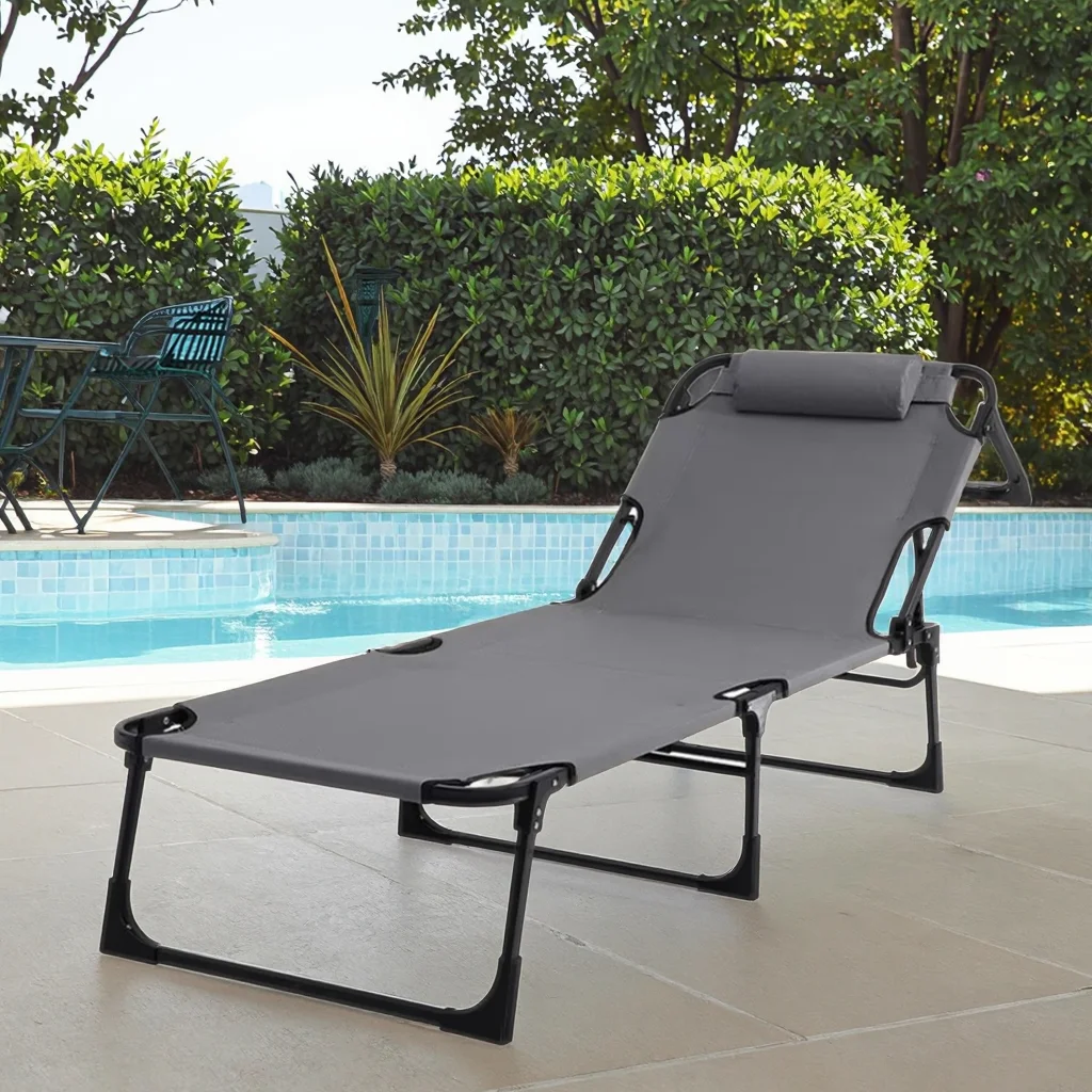 Steel Folding Chair and Table Set with Adjustable Position - Image 2
