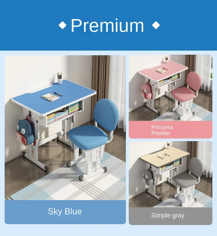 Adjustable-Height Student Desk and Chair Set with Cushioned Seat - Image 5