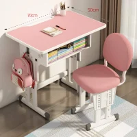 Steel Student Desk and Chair Set with Cushioned Seat