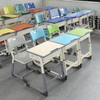 Steel Student Desk and Chair Set with Pen Groove