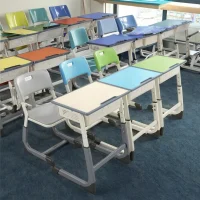 Steel Student Desk and Chair Set with Pen Groove