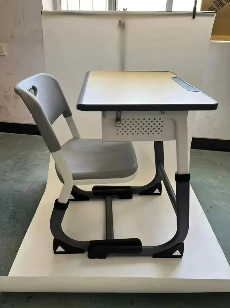 Steel Student Desk and Chair Set with Pen Groove - Image 4