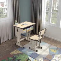 Student Desk and Chair Set with Drawers