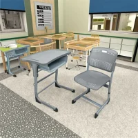Ergonomic Metal Student Desk and Chair Set